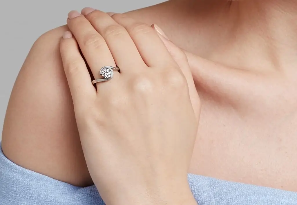 Which finger is worn on the engagement ring?