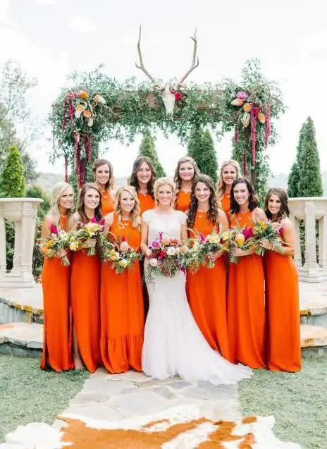 orange Hochzeit