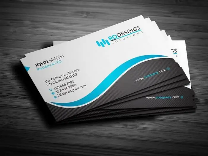 Types of business cards. Standard business card size. original business cards