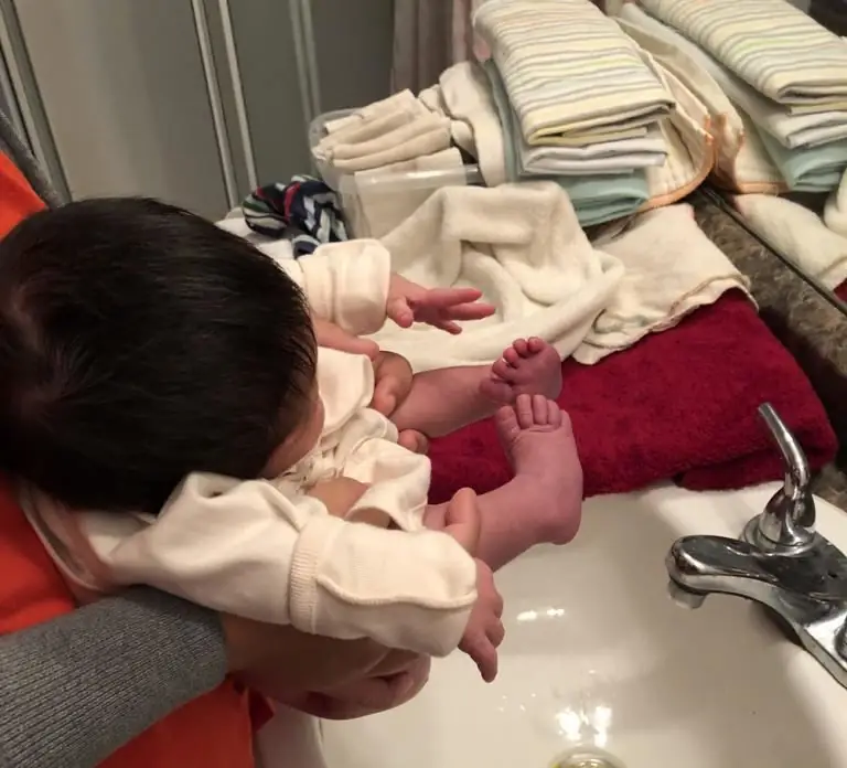 baby pooped in the sink