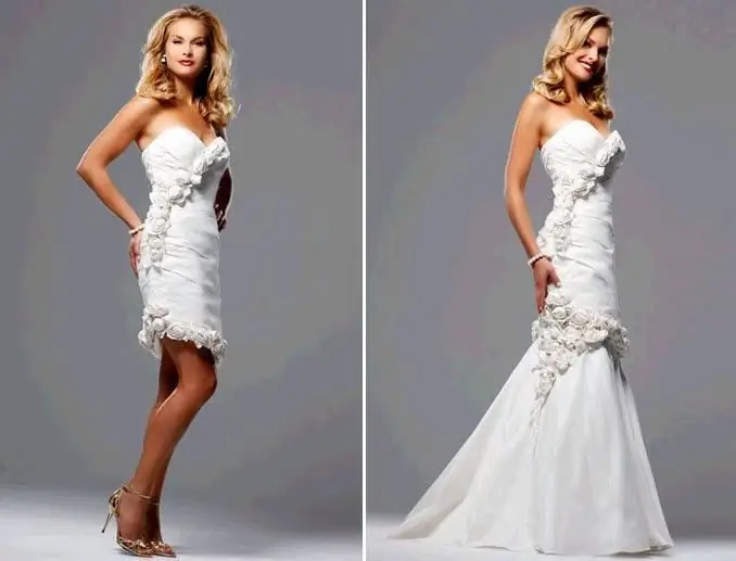 Wedding dress-transformer: types and styles, advantages and disadvantages