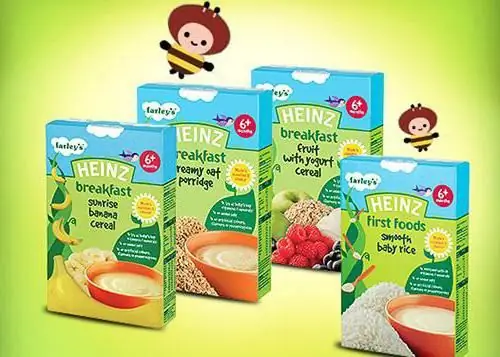 "Heinz", hrana za bebe: mliječne i bezmliječne mješavine, pirei, žitarice. Recenzije