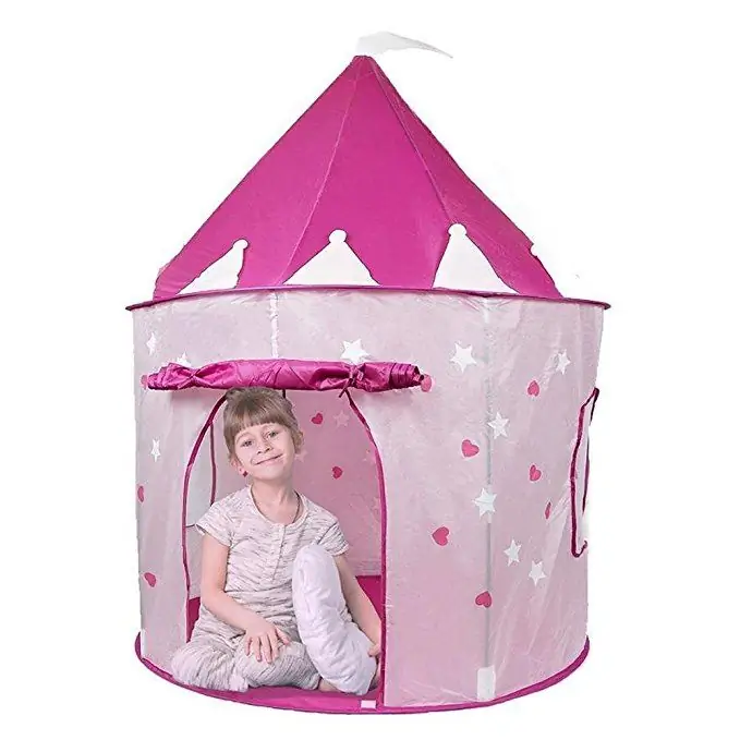 House-tent para sa mga bata na may bilog na base