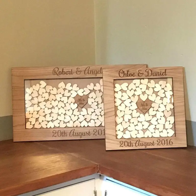 wooden wedding cards