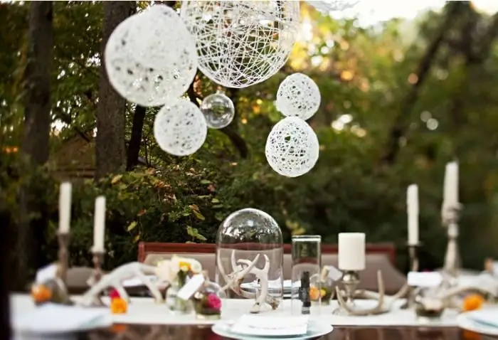 Decoración DIY del salón de bodas: ideas y opciones