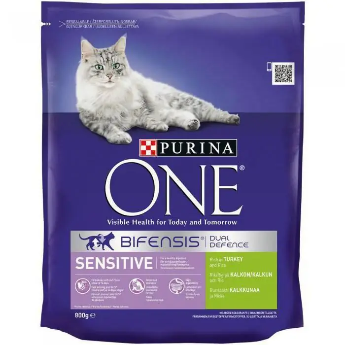 Alimento con purinas para gatos con digestiones sensibles