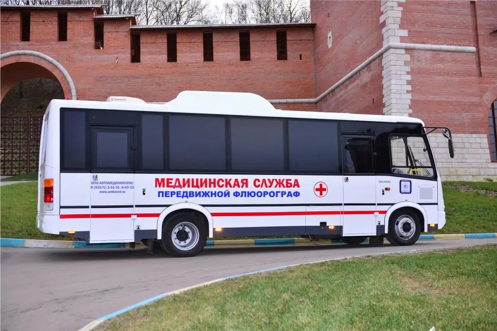 Sala di fluoroscopia sul bus