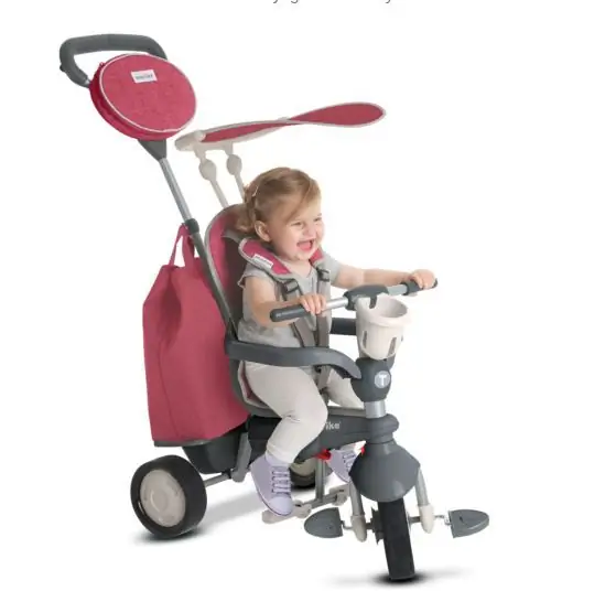 kinderfiets kinderwagen met handvat