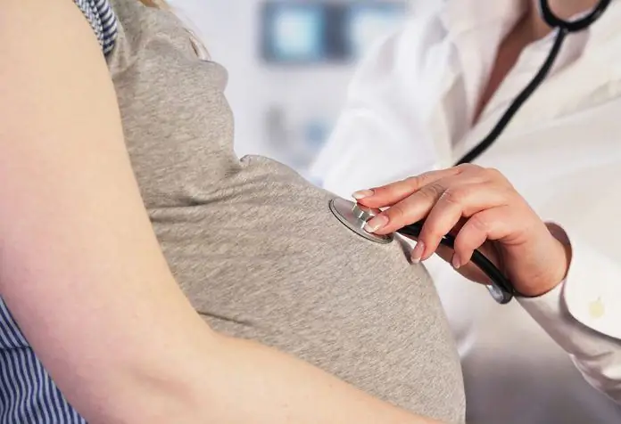 Pregnant woman at the doctor's office